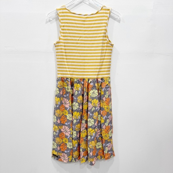 Matilda Jane Summer Sunset Dress Stripe Tank Floral Skirt Medium Yellow - Picture 2 of 5